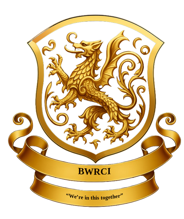 BWRCI crest — dragon shield, "We're in this together"